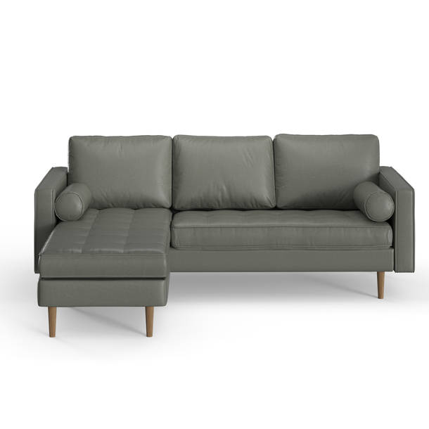 AllModern Geo 84" Vegan Leather Sofa & Reviews | Wayfair